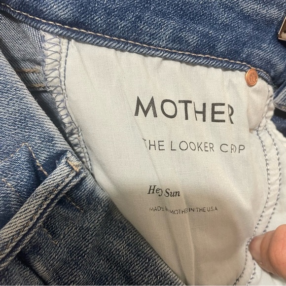 Mother The Looker Crop Skinny Jeans- Hey Sun Medium Wash size 24 - Picture 6 of 7